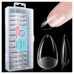 Gelike ec Kurz Mandel Nägel tips: Full Cover Clear Gelnägel Short Almond Soft Gel Nail Tip PMMA-Harz für Künstliche Nageltips Fingernägel zum Aufkleben für Nail Art DIY 240 Stück 12 Größen