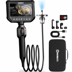 KAIWEETS Inspektionskameras Endoskopkamera mit Licht, 4,3''IPS 1080P Inspektionskamera mit Scrollradsteuerung Zwei-Wege 210° Drehung, Flexible Rohrkamera IP67 wasserdichte für Kfz und Rohrinspektion