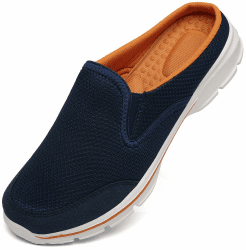 INMINPIN Unisex Hausschuhe Leichte Atmungsaktive Pantoffeln Slip On Walking Freizeit Schuhe für Damen Herren 38 EU Blau Orange