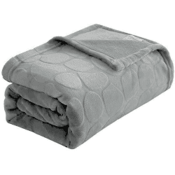 FY FIBER HOUSE Flanell Fleece Decken, Flauschige Kuscheldecken, Superweiche leichte Mikrofaser mit Steindruck für Couch/Sofa (150cm x 200 cm, Grau)