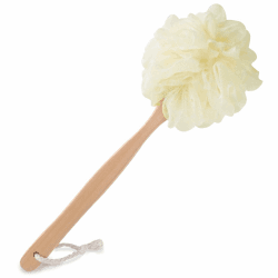 Large Bath Puff Loofah Sponge, Bath Body Back Brush, Shower Luffa mit Griff Luffa Schwamm Set Badeschwamm Duschschwamm, Peelingschwamm für Männer Frauen (weiß)