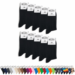 Mat & Vic's Socken Herren Herrensocken Damen Damensocken Cotton classic Crew Socks, gekämmte Baumwolle, Socken ohne Naht drückend, Komfortbund, schwarz farbig bunt weiß, 35-38 39-42 43-46 47-50 43-46 10 Paar Schwarz
