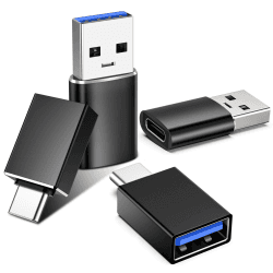 USB C Adapter 4 Stück, USB auf USB C 3.2 Adapter (2 Pack) & USB C auf USB Adapter (2 Pack), USB Type C Adapter Kompatibel mit iPhone Samsung Galaxy Google PC MacBook Pro Airpods iPad Laptop Tablet