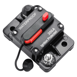 Gebildet 300A 12V-42VDC (300A) Sicherungsautomat mit Manueller Rückstellung, Wasserdichter Inline-Sicherungswechselrichter für Marine Trolling Motoren Boot ATV Manuelle Stromversorgung