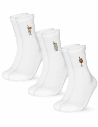 Occulto Damen & Herren Motiv Tennissocken 3er Pack (Modell: Robin), Statement Tennis Socken 39-42 Drinks