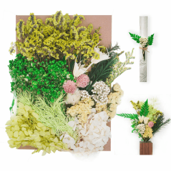 AIM & GGKK Natürliche Trockenblumen Klein Grün,Strohblumen getrocknet Zum Basteln für DIY-Kerzenharz, deko hochzeitsgeschenk,Karten Deko,Trockenblumen Weihnachten,Geschenkverpackungen