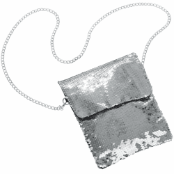 dressforfun 900654 Pailletten Handtasche, Damen Glitzer Party Umhängetasche mit Wendepailletten - Diverse Farben - Silber | Nr. 303286