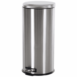 HOMCOM 30L Mülleimer Treteimer aus Edelstahl, Abfalleimer mit Inneneimer, Müllbehälter mit Deckel und Fußpedal, für Wohnzimmer, Büro, Ø29,2 x 62,5 cm
