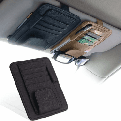 AIXIMA Brillenhalter für Auto Sonnenblende, Auto Brillenhalter, Universal Sonnenbrillenhalter Clip Visier Zubehör, Für die Speicherung Sonnenbrille Karte Stift Rechnung (Schwarz)