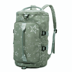 Vllcsla Fitness Tasche Rucksack Damen Sterne, 46x18x18 CM, Sporttasche Damen Fitnessstudio mit Schuhfach, Nasstasche, Weekender Bag Damen Rucksack, Reisetasche Handgepäck Weekender (Grün)