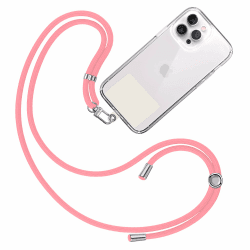 TBOC Band Handykette Schlüsselband Kette Handyschnur [Rosa] Zum Aufhängen Nacken Umhängen Universal für Handy mit Pad [Weiß Ice] Handyband Patch Karabiner Handy Lanyard Schlüsselbänder