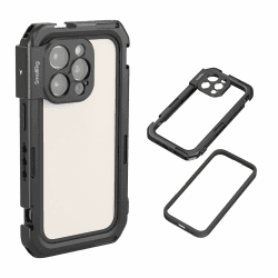 SMALLRIG Mobile Video Cage Basic Edition für iPhone 16 Pro mit speziellem Telefonkäfig mit T-Mount-Objektivrückplatte, weichem TPU-Rahmen, für Videoaufnahmen, Live-Streaming und Kinofilme – 5008