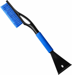 WIN.MAX Eiskratzer & Schneebürste 2in1 mit Rutschfestem Komfort-Griff Auto Scheibenreiniger Schnee-Entferner und Enteiser (Blau)