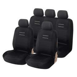 Upgrade4cars Auto-Sitzbezüge Schwarz | Auto-Schonbezüge Set für Vordersitze & Rückbank | Auto-Sitzbezug Universal