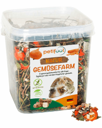 petifool Gemüsefarm 500g - Ergänzungsfutter für Nager - natürliches Nagerfutter für Kaninchen, Meerschweinchen, Hamster, Chinchilla & mehr - ohne künstliche Zusätze - 100% Natur - artgerechtes Futter