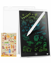 LCD Schreibtafel 10 Zoll, Genialba Buntes LCD Schreibtablett, Geschenk für Kinder, LCD Writing Tablet, Elektronischer Tablette, Grafiktablett für Kinderspiele 2 3 4 5 6 7 Jahre Jungen Mädchen (Weiß)