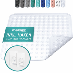Engelbach® Duschmatte rutschfest 53x53cm - Inklusive Haken zum Aufhängen - 100% BPA-frei - Antirutschmatte für die Dusche - schimmelresistent & maschinenwaschbar