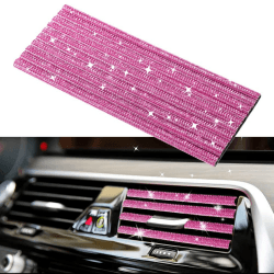 Blueshyhall 10 Stück Auto Lüftungsschlitz Dekoration Streifen Glitzer, 20 cm Bling Auto Klimaanlage Deko, Auto Innenausstattung Streifen Trim, Auto Tuning Zubehör (Rosa)