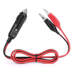 Jtron Zigarettenanzünder-Verlängerungskabel mit kleinem Krokodilklemme, 15 AWG, Kupferdraht, max. 15 A, 12 V/24 V, unterstützt High-Power (1M)