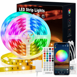 VKH LED Strip 30m, RGB LED Streifen Selbstklebend mit Fernbedienung und APP, Upgrade Farbwechsel Musik Sync LED Lichterkette für Zuhause, Schlafzimmer, Küche, Party (2 * 15m)
