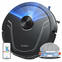 HONITURE Saugroboter mit Wischfunktion, 5000Pa Staubsauger Roboter,Karten speichern und bearbeiten,3-in-1-Roboterstaubsauger,APP/Alexa Steuerung,ideal für Hartböden und Teppiche mit Tierhaaren-V8 Pro