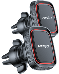APPS2Car 2 Stücke N52 Handyhalterung Auto Magnet Lüftung, Universal 360° KFZ Handyhalter mit 6 Starke Magnet & 6 Metallplatten, Magnet Handyhalterung für iPhone, Samsung, Huawei