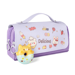 Vicloon Federmäppchen Mädchen Mäppchen Große Kapazität Pencil Case mit 3 Fächern Federtaschen, Schlampermäppchen mit Tragegriff, Etui Stifte für Mädchen Studentin Stiftetasche für Mädchen Geschenk