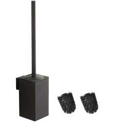 BGL Schwarze Klobürste mit Wandmontage - Quadratische WC-Bürstenhalterung aus 304-Edelstahl