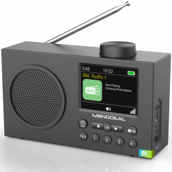 MONODEAL DAB Radio mit Bluetooth, DAB Plus Radio mit 3" Großes TFT Display, Rechargeable Dab+ Radio Klein, Küchenradio mit Kopfhöreranschluss, Aux-In, USB-Ladekabel