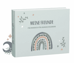 mintkind® „Meine Schulfreunde“ Freundebuch Schule Mädchen & Jungen Mint Design | Freundschaftsbuch Grundschule | Meine Freunde Buch Geschenk zur Einschulung | Schulfreundebuch zum Ausfüllen
