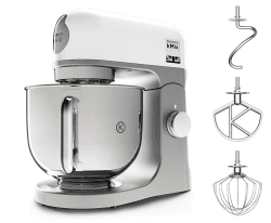 Kenwood kMix KMX750WH Küchenmaschine, 5 l Edelstahl Schüssel, Safe-Use-Sicherheitssystem, Metallgehäuse, 1000 Watt, inkl. 3-Teiligem Patisserie-Set und Spritzschutz, Weiß