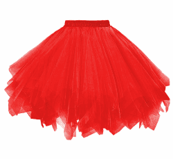 Dressever Damen Tüllrock 50er Rockabilly Petticoat Retro Tutu Ballet Cosplay Prom Abendkleider Anlass M Rot