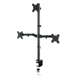 suptek Monitor Halterung 3 Monitore Triple Monitor Mount für 13-27 Zoll Flach & Curved Bildschirm Schwenkbar Neigbar Höhenverstellbar DREI Monitorarm 80cm Stange 10 kg pro Arm, VESA 75/100mm MD6843