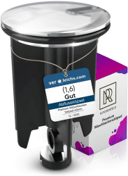 Universal Waschbeckenstöpsel 40mm Chrom Abflussstopfen – aus Messing, universal mit Gummi für Waschbecken im Bad und Bidets - Excenterstopfen - Höhenverstellbar, Rostfrei & Dicht M. ROSENFELD HOME