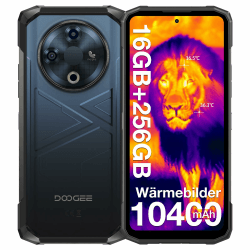 DOOGEE FIRE 6 Wärmebildkamera Outdoor Handy,10400mAh,16GB+256GB Outdoor Handy Ohne Vertrag Android 14, 50MP Triple Kamera, 6.56'' Outdoor Smartphone, 4G Dreifach SIM, Fingerabdruck, FaceID, IP68