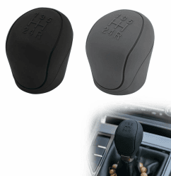 Auto Schaltknauf Abdeckung,Silikon Auto Schaltknauf Abdeckung Schutz,Auto Schaltknauf Schutzhülle,Auto Schaltknauf Cover,Anti-Rutsch-Hebel Schaltknauf Schaltknauf Abdeckung,2 Stück (Schwarz,Grau)