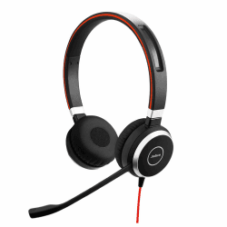 Jabra Evolve 40 UC Stereo Headset - Unified Communications Kopfhörer für VoIP Softphone mit passivem Noise-Cancelling - USB-Kabel mit Anrufsteuerung - Schwarz