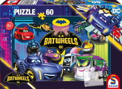 Schmidt Spiele 56488 Batwheels, Batmobile gegen Legion der Düser, 60 Teile Kinderpuzzle, bunt