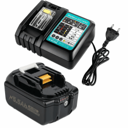 5,5 Ah Ersatz-Akku für Makita 18V Akkus mit DC18RC Ladegerät Kompatibel mit BL1860 BL1860B BL1850 BL1850B BL1840 BL1840B BL1830 BL1830B BL1815 BL1825 BL1835 BL1845 194205-3 194309-1 LXT400