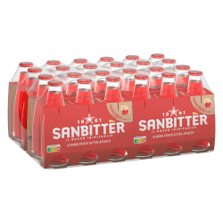 Sanbittèr | Alkoholfreier Aperitif aus Italien | Bittersüß-herbes Aroma | Aus Zitrusfrüchten und feinen Alpenkräutern | Für Mixgetränke | Von der Kultmarke San Pellegrino | 24er Pack (24 x 98ml)