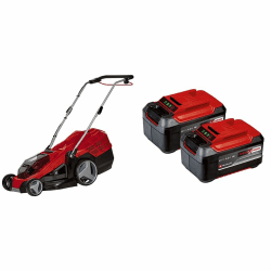 Einhell Akku-Rasenmäher GE-CM 36/43 Li M (Li-Ion, 36 V, 43 cm Schnittbreite, 6-stufige zentrale Schnitthöhenverstellung, inkl. 2X 5,2 Ah Akku und Twincharger)