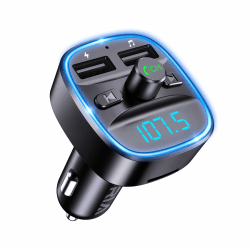 ORIA Bluetooth Adapter Auto, FM Transmitter Auto Bluetooth 5.3, Rauschunterdrückung Mikrofon & 2 USB Aufladung, Freisprechen, Adapter für Car Radio, unterstützen BT, SD-Karte, USB-Disk