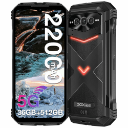 DOOGEE V MAX PLUS(2025) 5G Outdoor Handy, 512GB ROM 36GB RAM 22000mAh 6,58'' FHD+120Hz Android 14 Outdoor Smartphone Ohne Vertrag 200MP+32MP+20MP Nachtsichtkamera WiFi 6/Fingerabdruck ID/NFC/IP69K/OTG