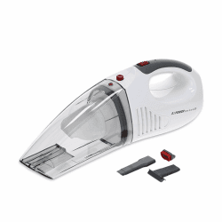 SEVERIN 3-in-1 Akku Handstaubsauger S'POWER home & car, kabelloser Nass- & Trockensauger mit 7,4V Li-Ionen Akku, Autostaubsauger inkl. 12V-Ladekabel, weiß/rot, HV 7144