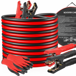 MAMIZO 6m 50mm² 3000A Überbrückungskabel, Startkabel Set Starthilfekabel, 12V/24V, den Schnellstart, mit Schutzhandschuhen, für PKW LKW Kupfer Starthilfekabel (6M)