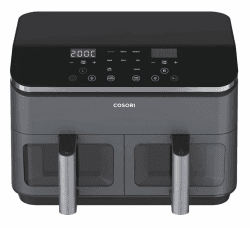 COSORI Heißluftfritteuse 2 Kammern Airfryer, 6-in-1 Dual Zone Air Fryer XXL 8,5 L, Heissluftfritteuse Doppelkammer mit Sichtfenster für ausgewogene Mahlzeit, 50 Rezepte, energiesparend, 1-5 Personen