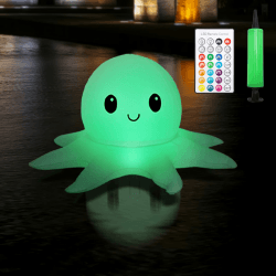 beek Solar Poolbeleuchtung Schwimmend, RGBW Aufblasbar Solarlampe Octopus LED Pool Lichter mit Fernbedienung, IP68 Wasserdichte Solarlichter für Garten, Schwimmbad, Strand, Rasen