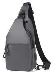 Hjkiopc Sling Bags Brusttasche Herren Crossbody Umhngetasche Kleine Schultertaschen Crossbody-Taschen Outdoor Wasserdicht Casual Man Taschen zum Wandern,Arbeit,Radfahren(A-Grau)