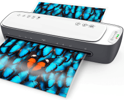 Qfun Laminiergerät A3 mit Folien 12 Stück, 9 in 1 Foliergerät für A3/A4/A5/A6, Heiß und Kalt Laminator mit Papierschneider und Eckenabrunder für Schule Zuhause Büro Datei Fotos, Schnelles Aufheizen