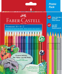 FABER-CASTELL 201540 - Buntstifte Set für Kinder und Erwachsene, 24-teilig, dreikant, bruchsicher, inkl. 4 Neonfarben und 2 Bleistiften